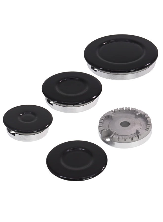 KISSUN Gas Stove Burner Covers Cooker Hat Set Oven Gas Stoves Hob Burner Crown Flame Cap Cover for Kitchen - Image 1